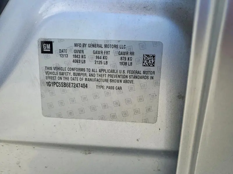 2014 CHEVROLET CRUZE LT  