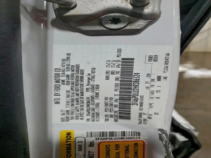 2017 FORD FUSION SE HYBRID  