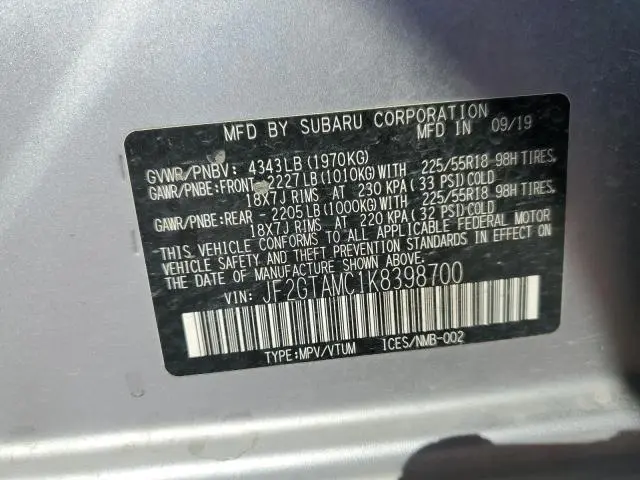 2019 SUBARU CROSSTREK LIMITED  