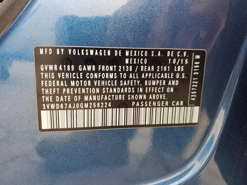 2016 VOLKSWAGEN JETTA SE  