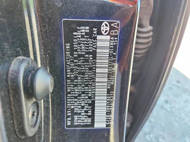 2018 TOYOTA COROLLA LE  
