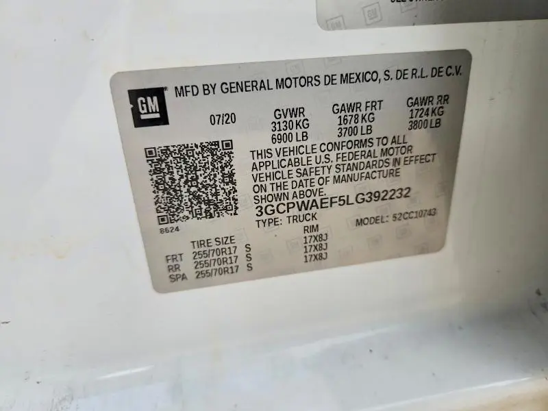 2020 CHEVROLET SILVERADO C1500  