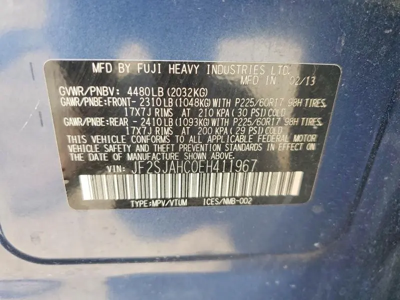 2014 SUBARU FORESTER 2.5I LIMITED  