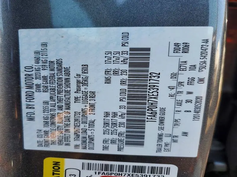 2014 FORD FUSION SE  