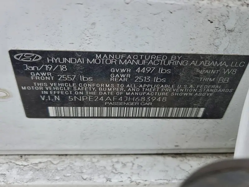 2018 HYUNDAI SONATA SE  