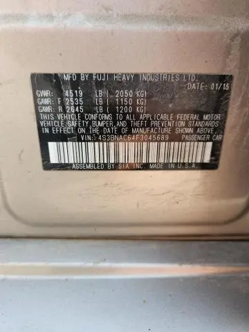 2015 SUBARU LEGACY 2.5I PREMIUM  