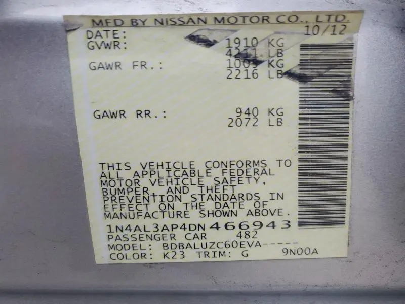 2013 NISSAN ALTIMA 2.5  