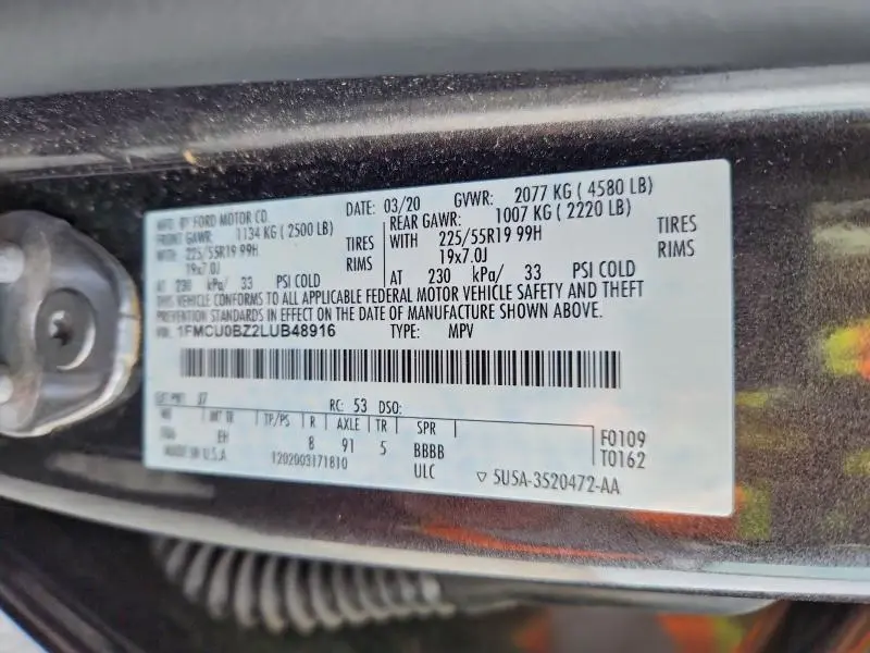 2020 FORD ESCAPE SE SPORT  