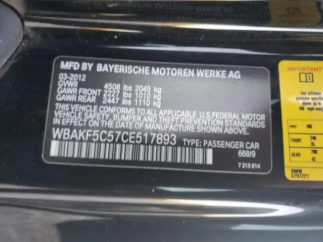 2012 BMW 328 XI SULEV  