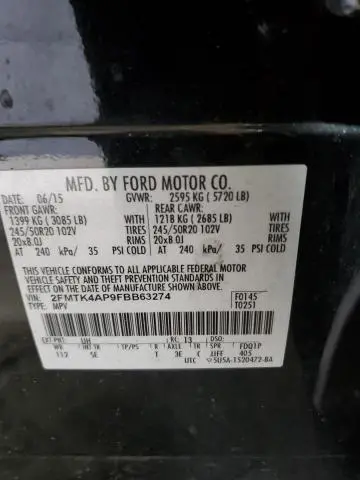 2015 FORD EDGE SPORT  