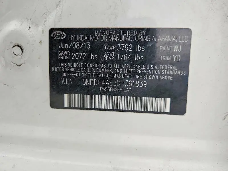 2013 HYUNDAI ELANTRA GLS  