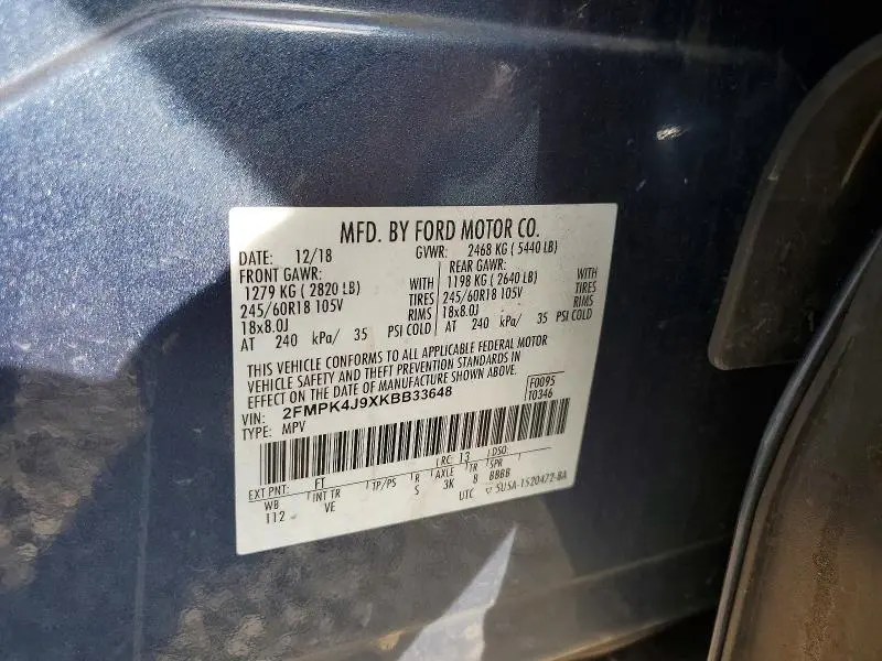 2019 FORD EDGE SEL  