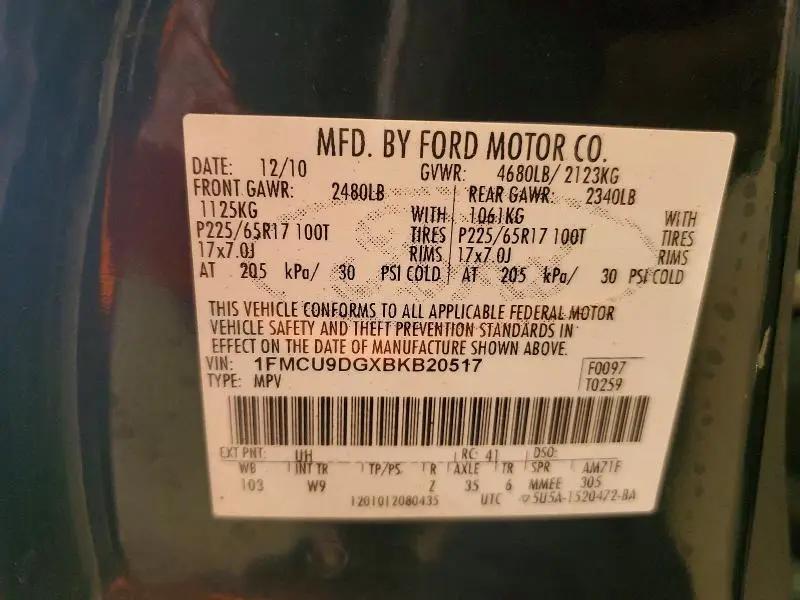 2011 FORD ESCAPE XLT  