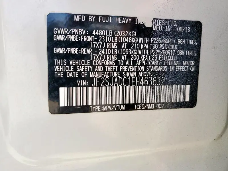 2014 SUBARU FORESTER 2.5I PREMIUM
