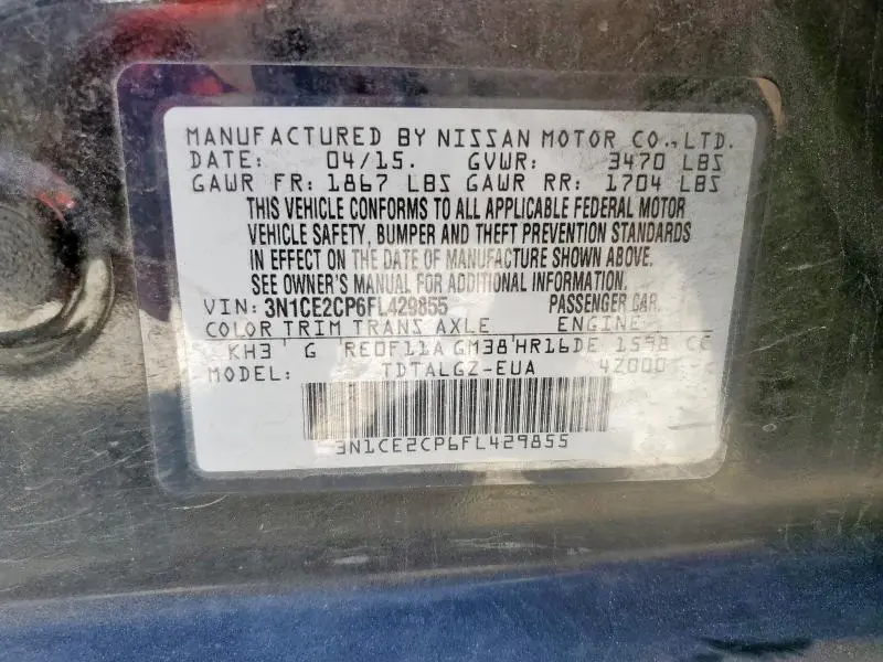 2015 NISSAN VERSA NOTE S  