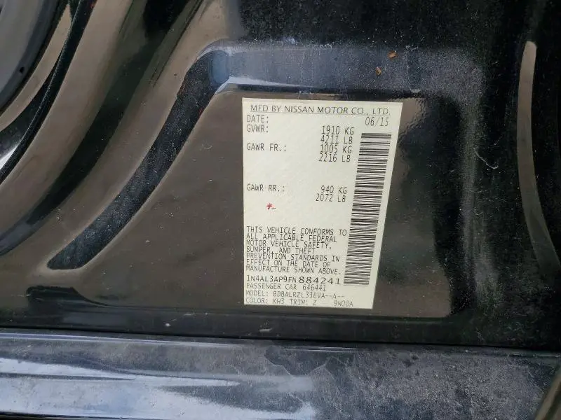 2015 NISSAN ALTIMA 2.5 SL  