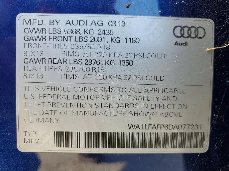 2013 AUDI Q5 PREMIUM PLUS  