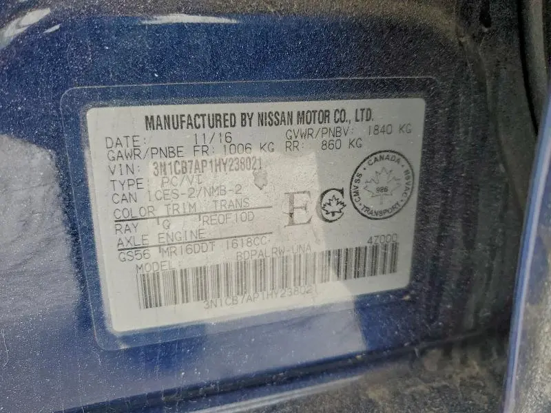 2017 NISSAN SENTRA SR TURBO  