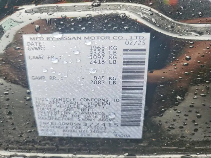 2025 NISSAN ALTIMA SV  