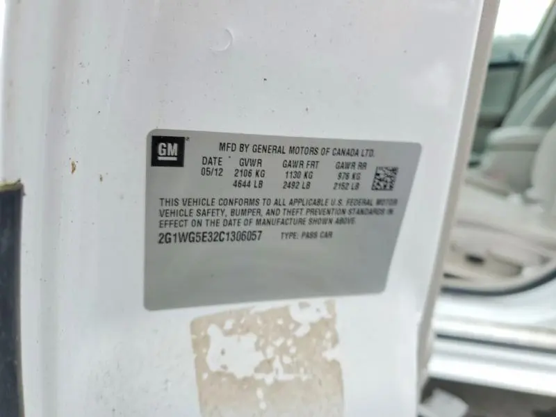 2012 CHEVROLET IMPALA LT  