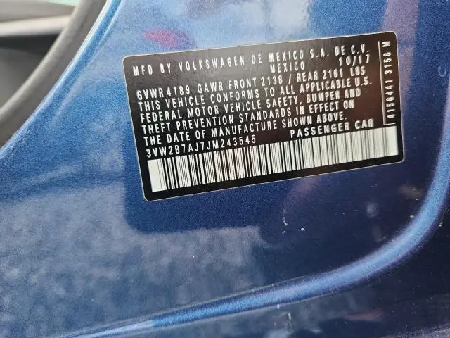 2018 VOLKSWAGEN JETTA S  
