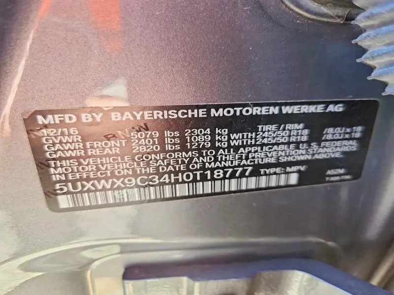 2017 BMW X3 XDRIVE28I  