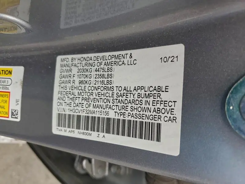 2021 HONDA ACCORD SPORT  