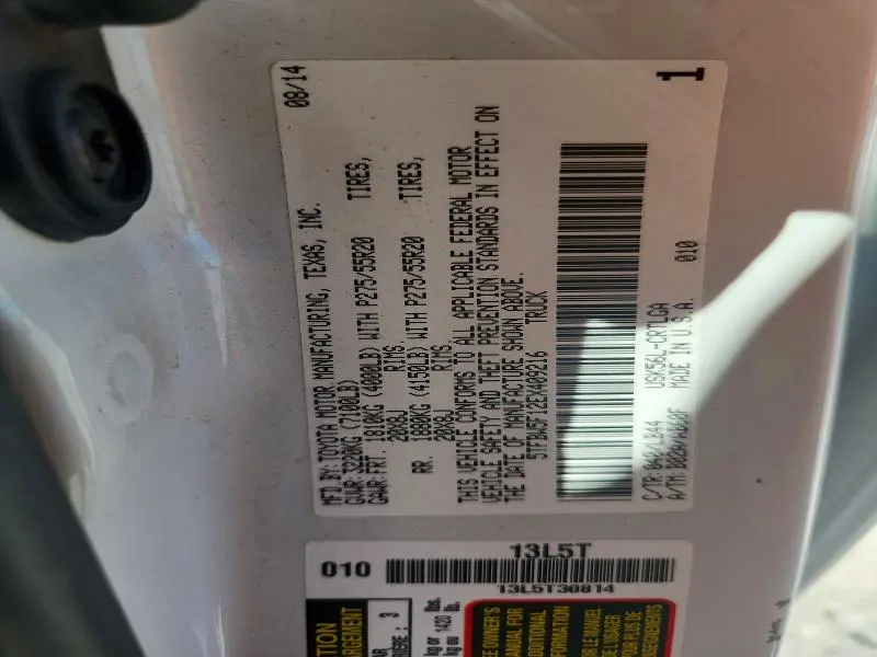 2014 TOYOTA TUNDRA DOUBLE CAB LIMITED  