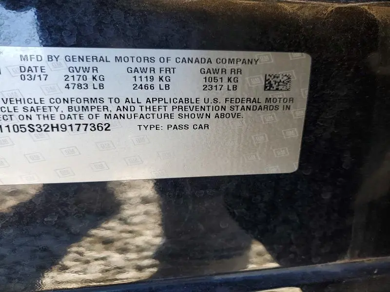 2017 CHEVROLET IMPALA LT  