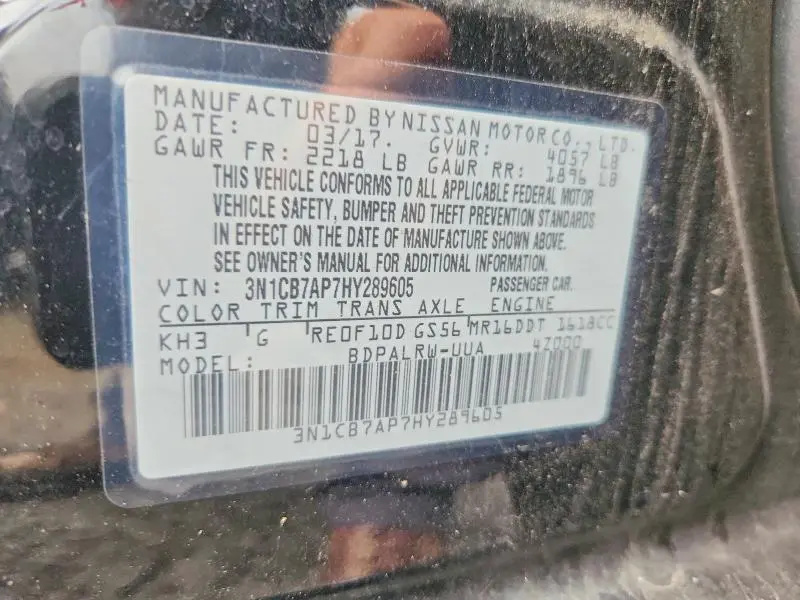 2017 NISSAN SENTRA SR TURBO  