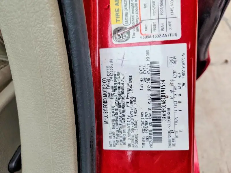 2012 FORD FUSION SEL  