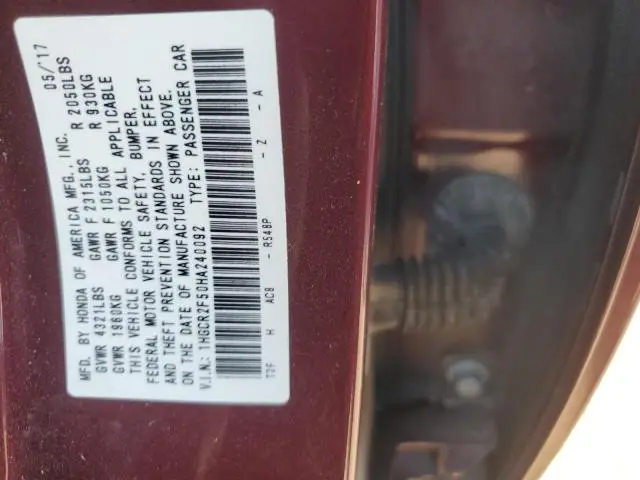 2017 HONDA ACCORD SPORT  