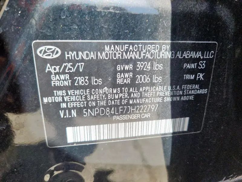 2018 HYUNDAI ELANTRA SEL  