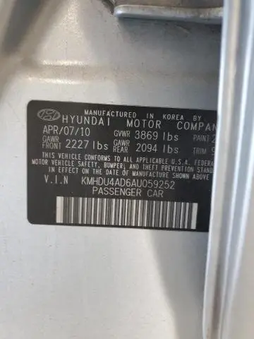 2010 HYUNDAI ELANTRA BLUE  