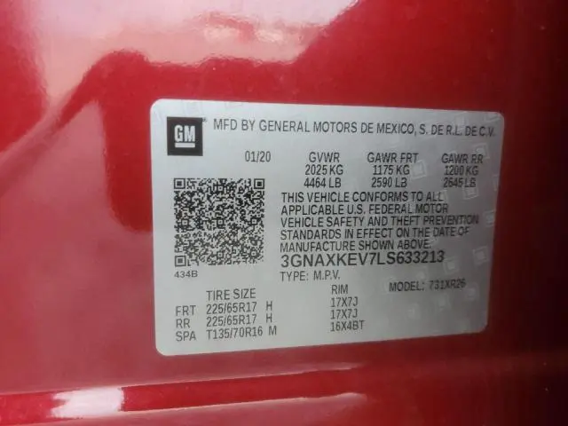 2020 CHEVROLET EQUINOX LT  