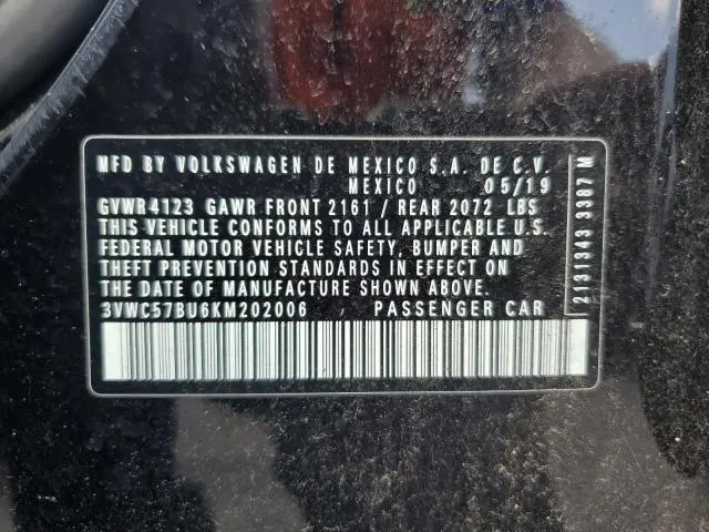 2019 VOLKSWAGEN JETTA S  