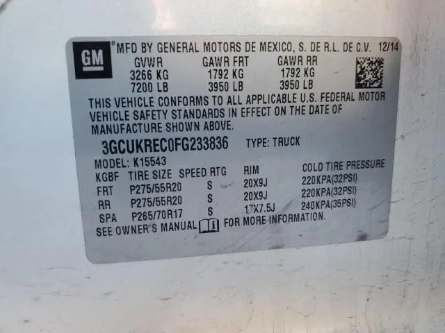 2015 CHEVROLET SILVERADO K1500 LT  