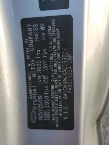 2010 HYUNDAI ACCENT BLUE  