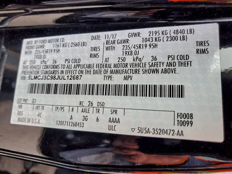 2018 LINCOLN MKC RESERVE  