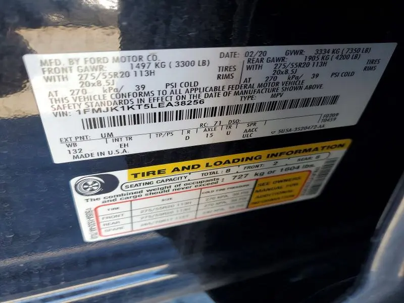 2020 FORD EXPEDITION MAX LIMITED  