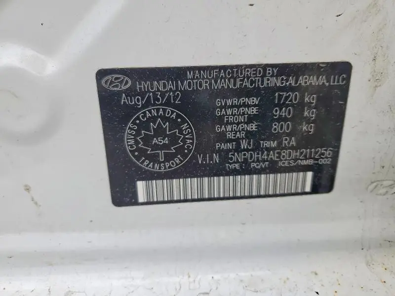 2013 HYUNDAI ELANTRA GLS  