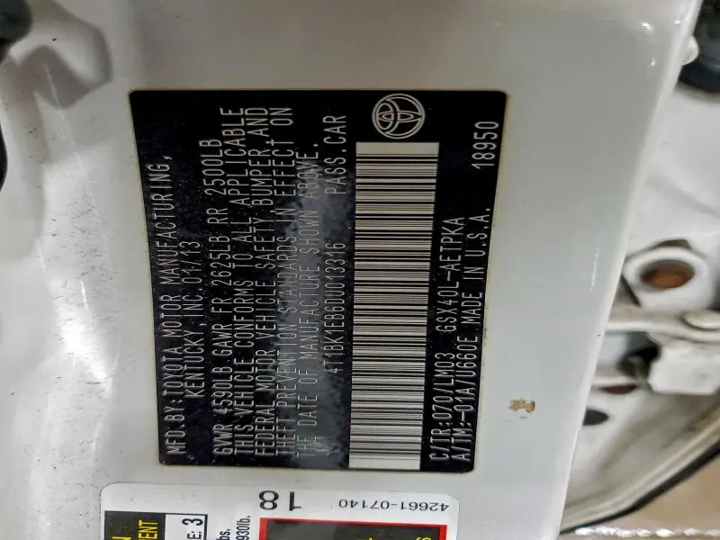 2013 TOYOTA AVALON BASE  