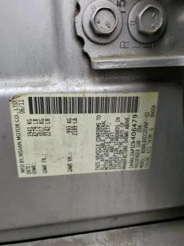 2012 NISSAN ALTIMA BASE  