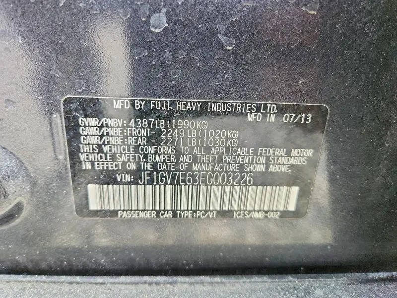 2014 SUBARU IMPREZA WRX  