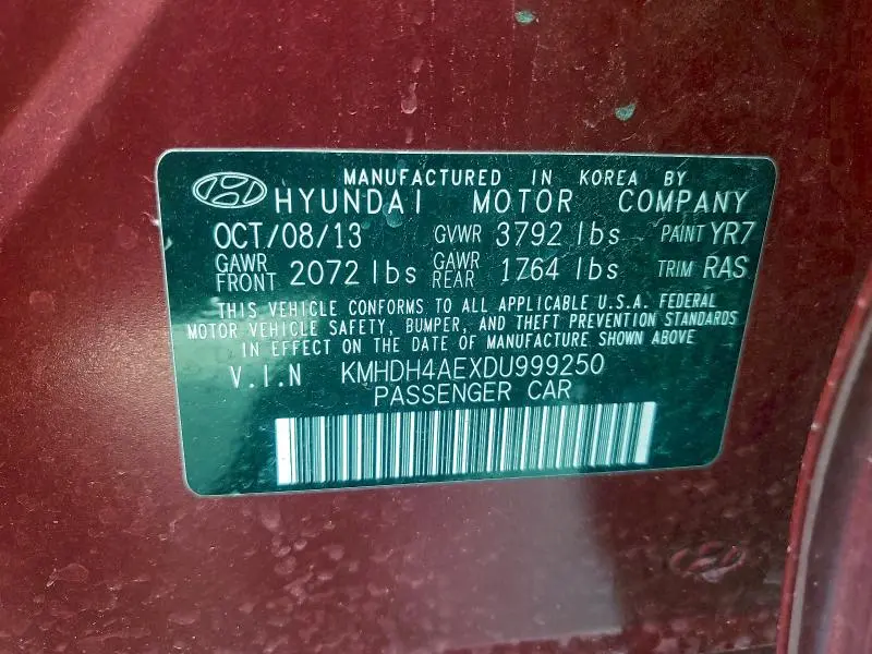 2013 HYUNDAI ELANTRA GLS  