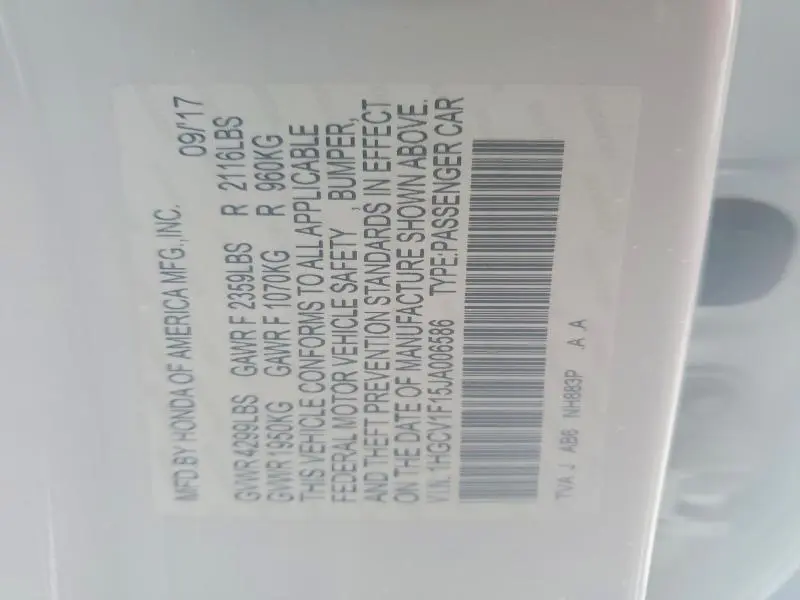 2018 HONDA ACCORD LX  