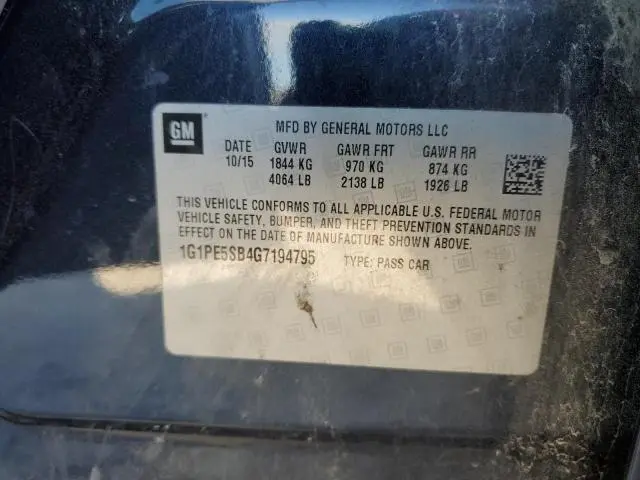 2016 CHEVROLET CRUZE LIMITED LT  