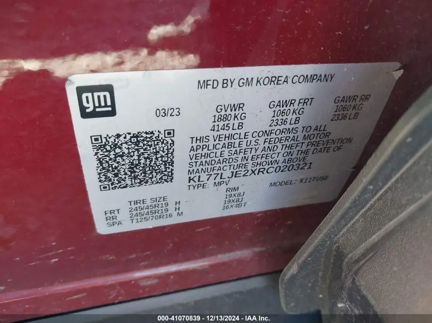 2024 CHEVROLET TRAX FWD 2RS