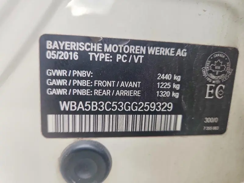 2016 BMW 535 XI  