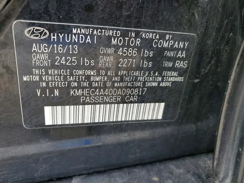 2013 HYUNDAI SONATA HYBRID  